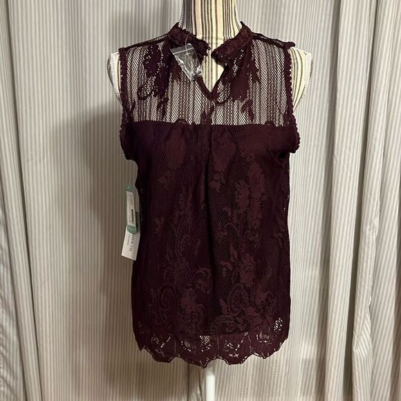 Alice Blue Lace Sleeveless Blouse. Small - Picture 2 of 6